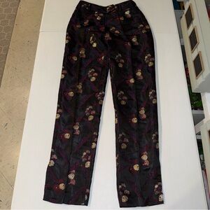 Whistles Pants London Size 6 Embroidered A Modern Response Black Dressy Sparkles